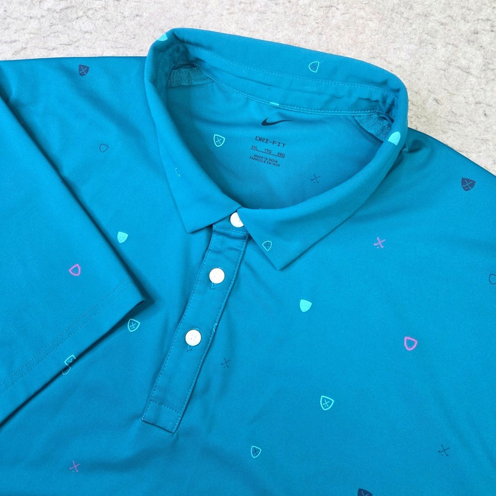 Nike Polo Shirt Mens 2XL-FIT Golf Performance Player Heritage Print DH0645-367